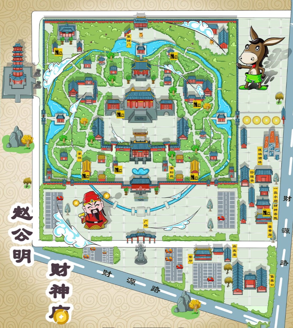 上林寺庙类手绘地图